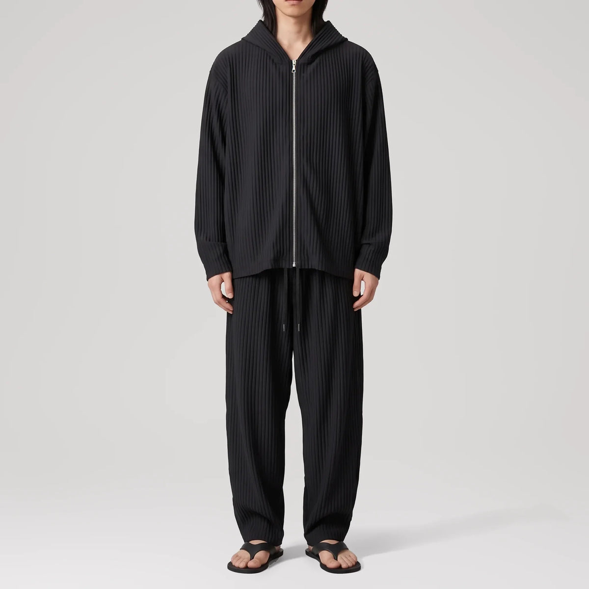 AirCloud Black Zip-Up Hoodie, front view