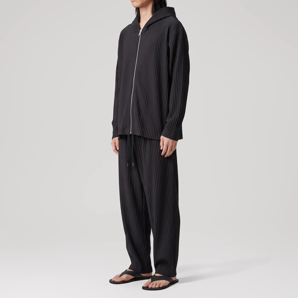 AirCloud Black Zip-Up Hoodie, side view