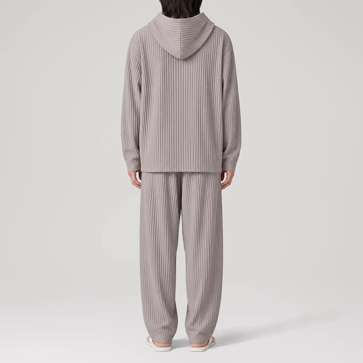 AirCloud Taupe Zip-Up Hoodie, back view