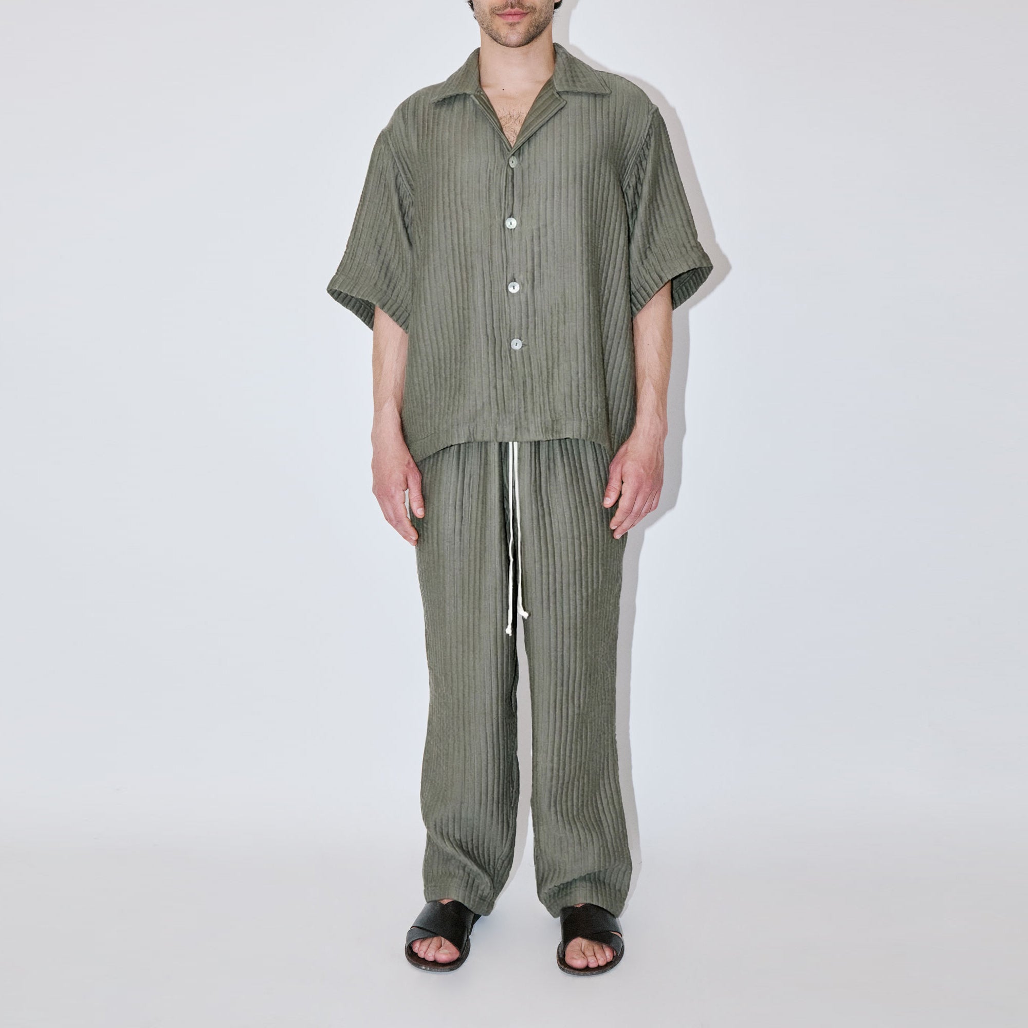 AirCloud Khaki Cotton Cuban Shirt