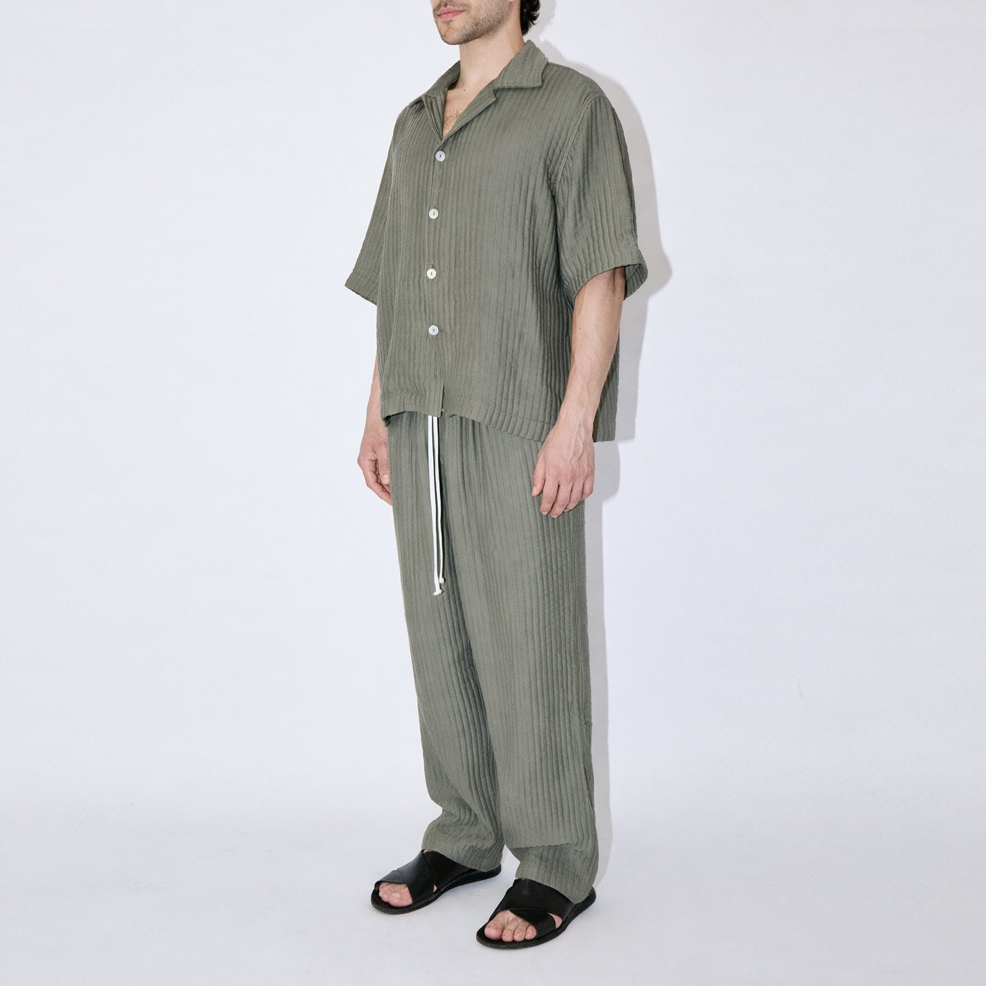 AirCloud Khaki Cotton Cuban Shirt