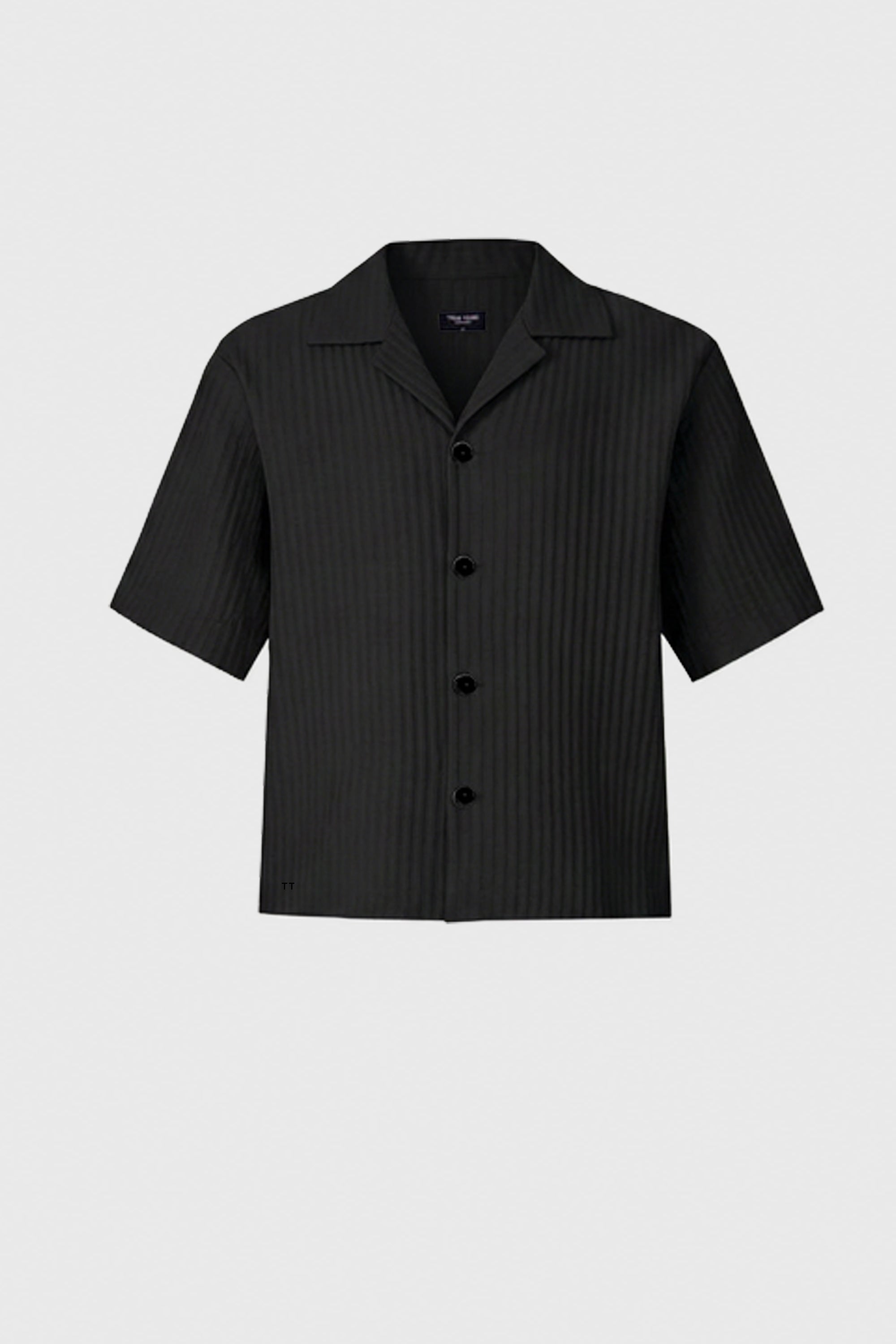 AirCloud Black Cotton Cuban Shirt