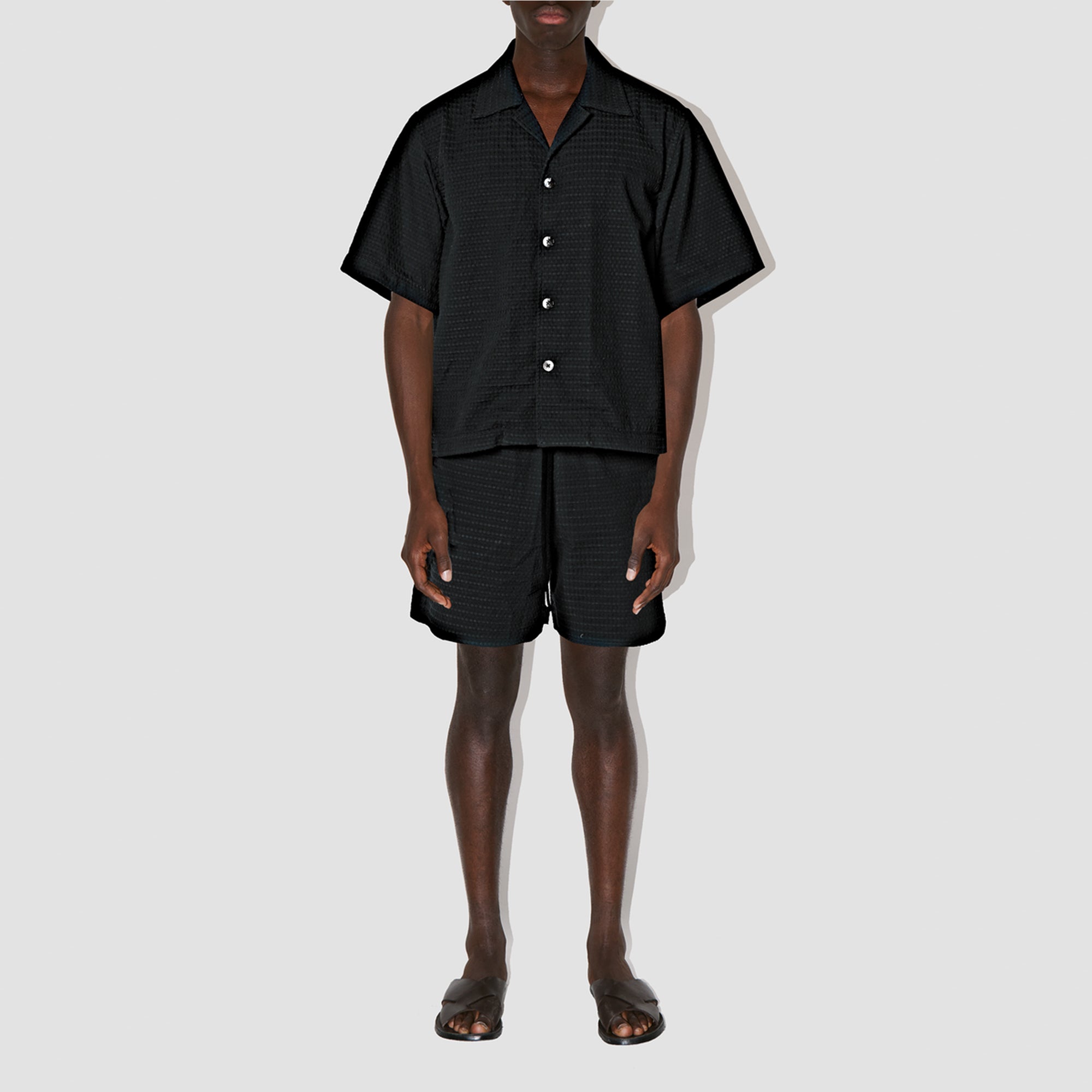 AirFlow Black Cotton Cuban Shirt