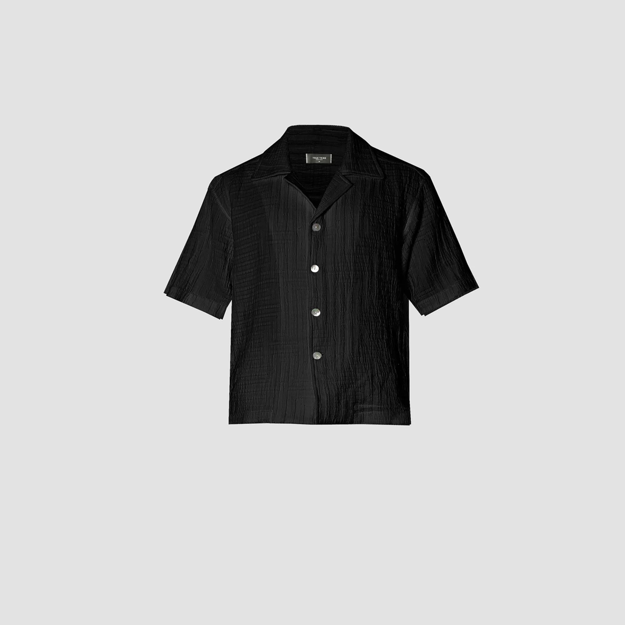 AirMaze Black Cotton Cuban Shirt