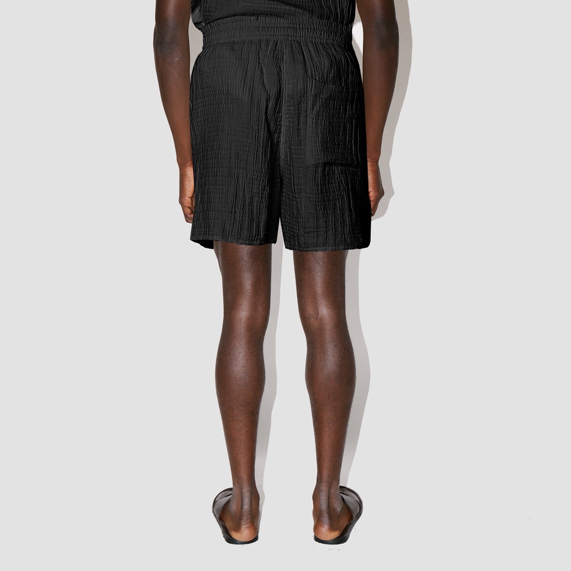 AirMaze Black Cotton Lounge Shorts