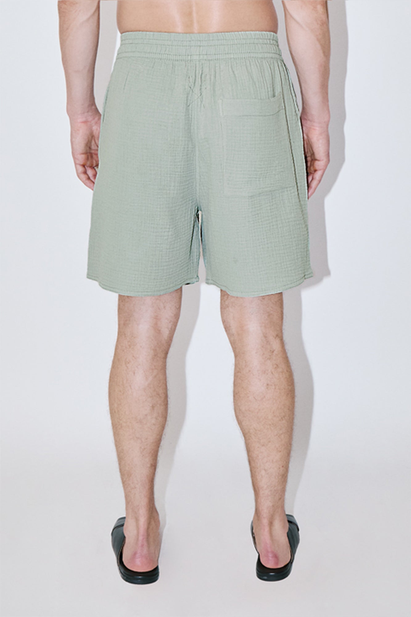 AngelWeave Almond Green Gauze Lounge Shorts