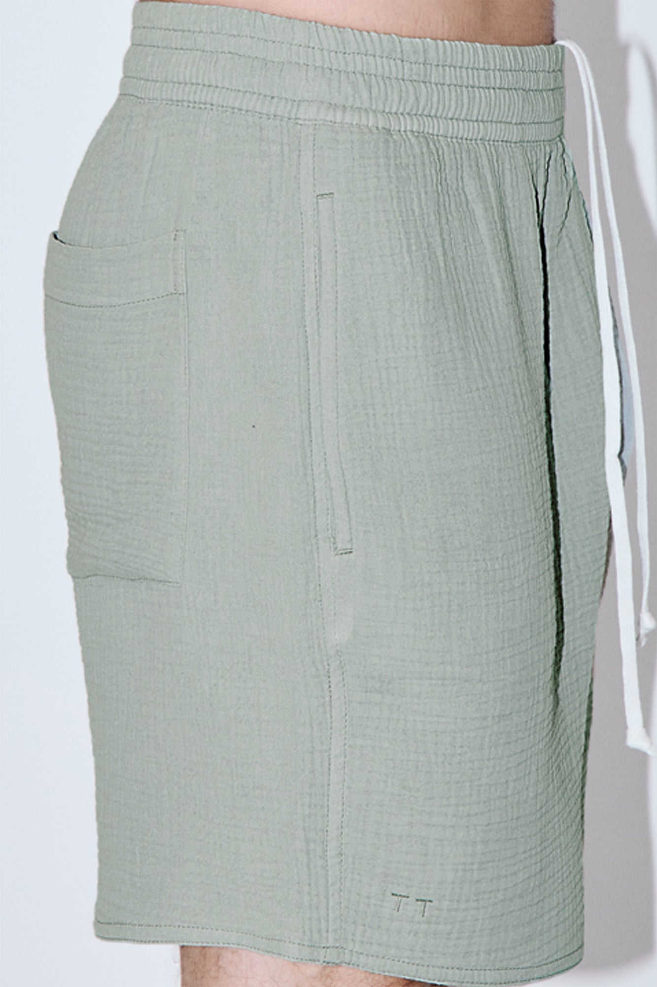 AngelWeave Almond Green Gauze Lounge Shorts