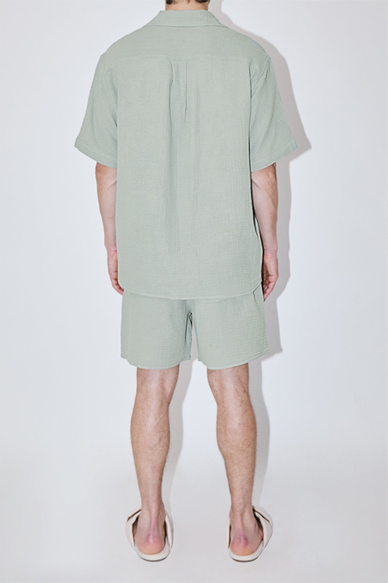 AngelWeave Almond Green Gauze Resort Shirt
