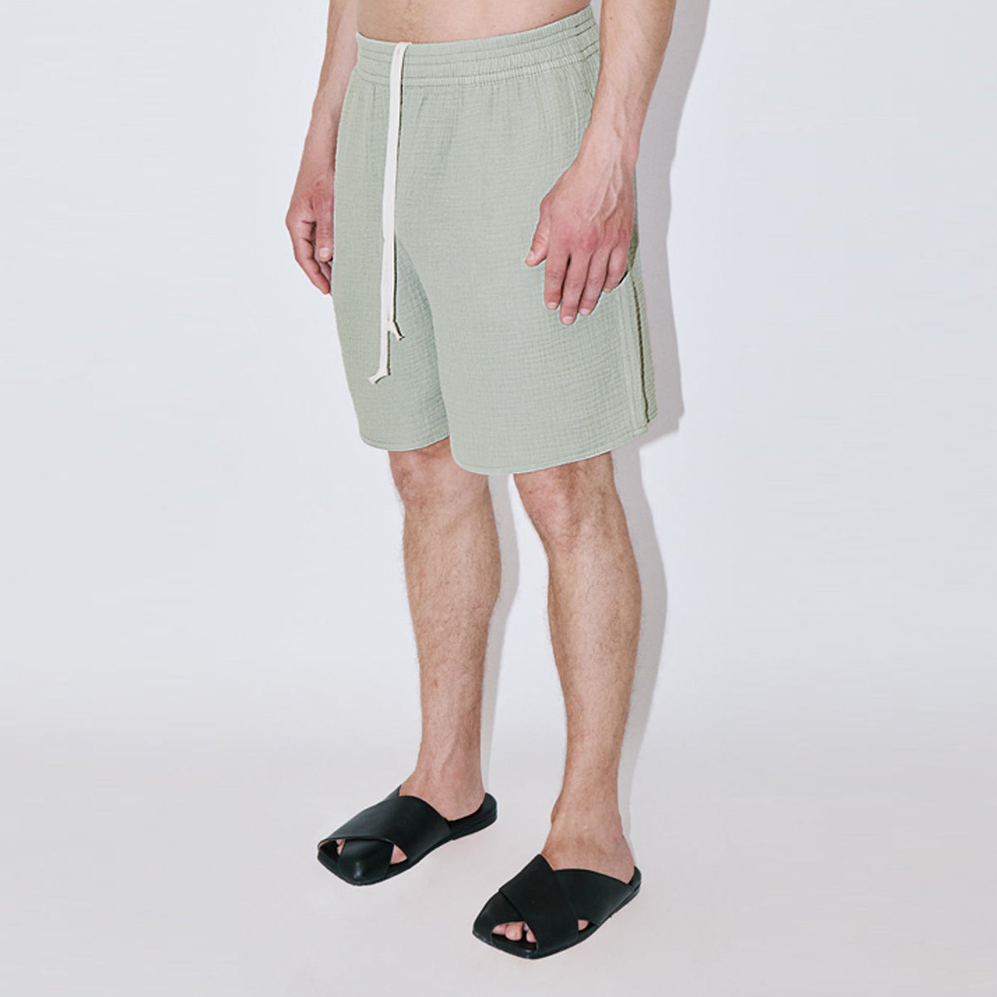 AngelWeave Almond Green Gauze Lounge Shorts