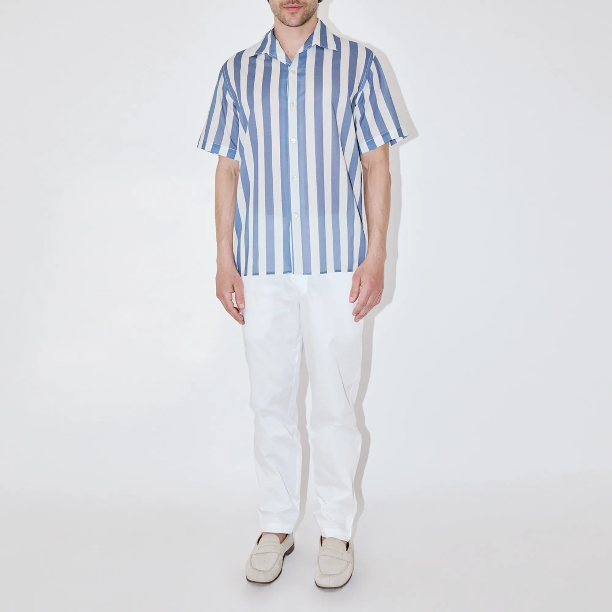 BreathAir Sky Stripe Classic Short Sleeve Shirt