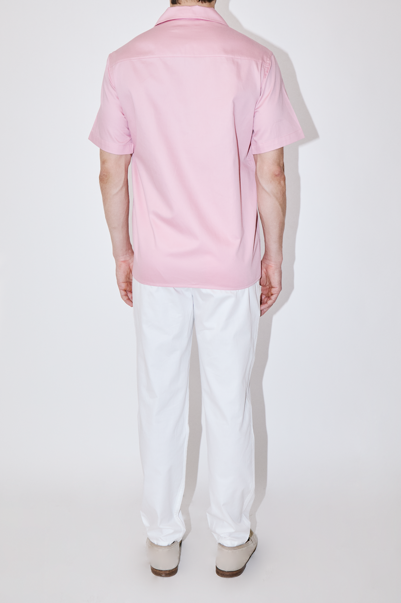 GizaFine Pink Satin Classic Short Sleeve Shirt