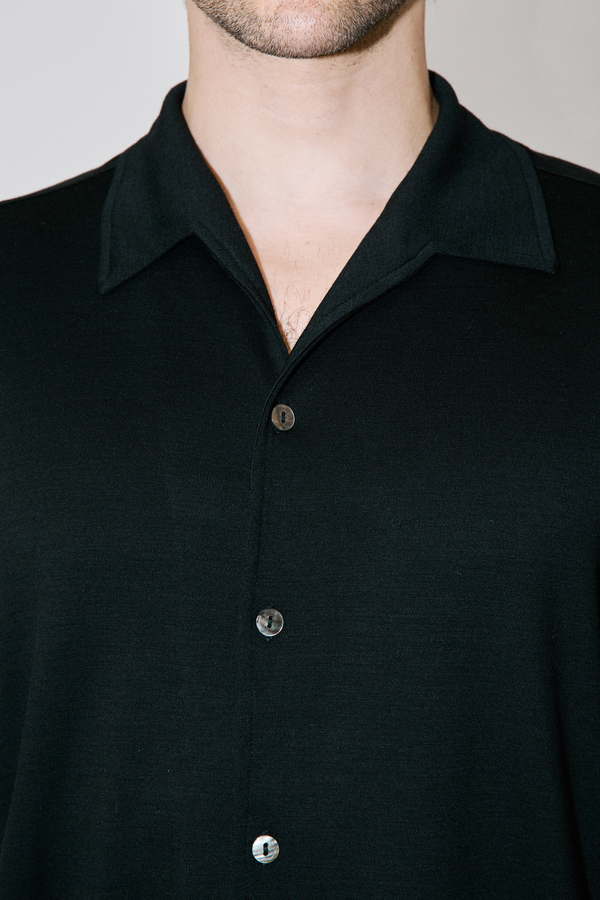 WoolLux Black Classic Short Sleeve Shirt