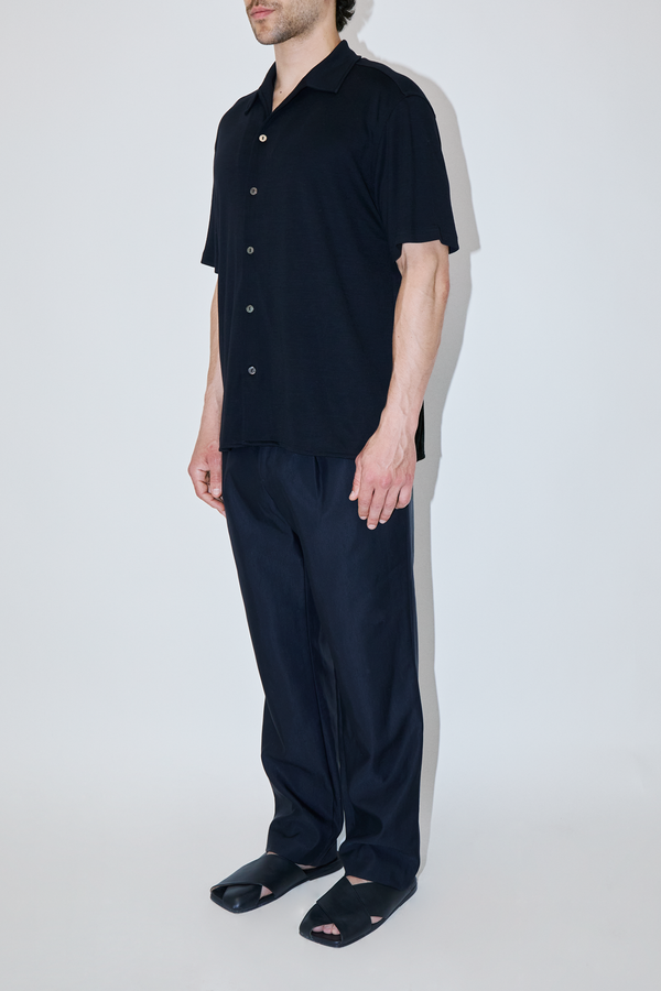 WoolLux Black Classic Short Sleeve Shirt