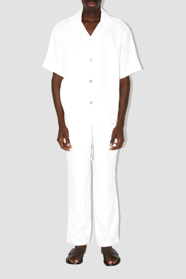 AngelWeave White Gauze Resort Shirt