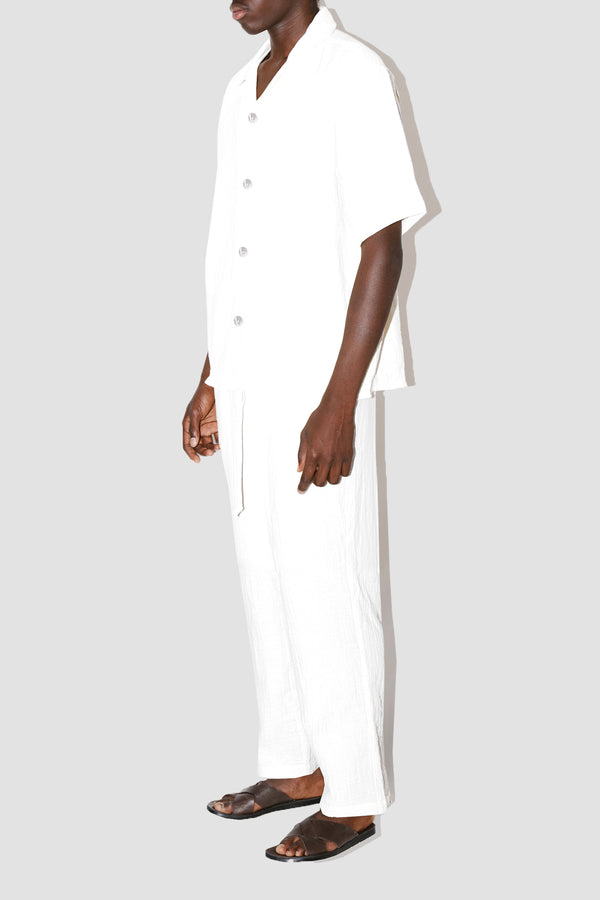 AngelWeave White Gauze Resort Shirt