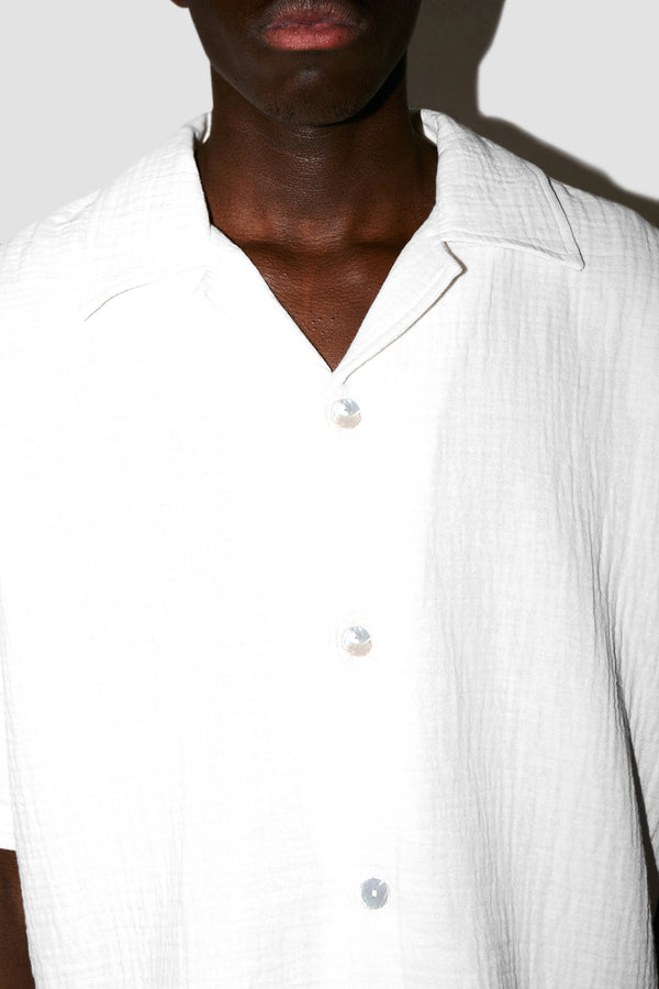 AngelWeave White Gauze Resort Shirt