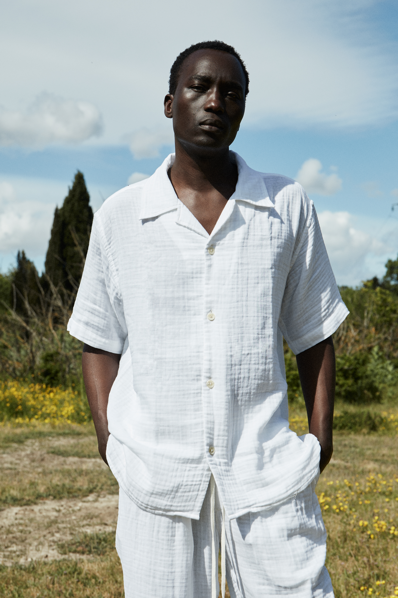 AngelWeave White Gauze Resort Shirt