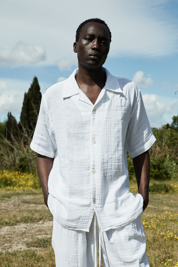 AngelWeave White Gauze Resort Shirt