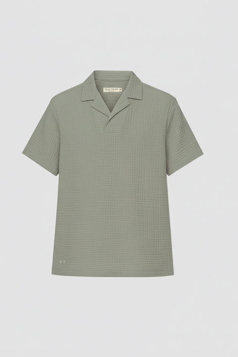AngelWeave Khaki Gauze Polo Shirt