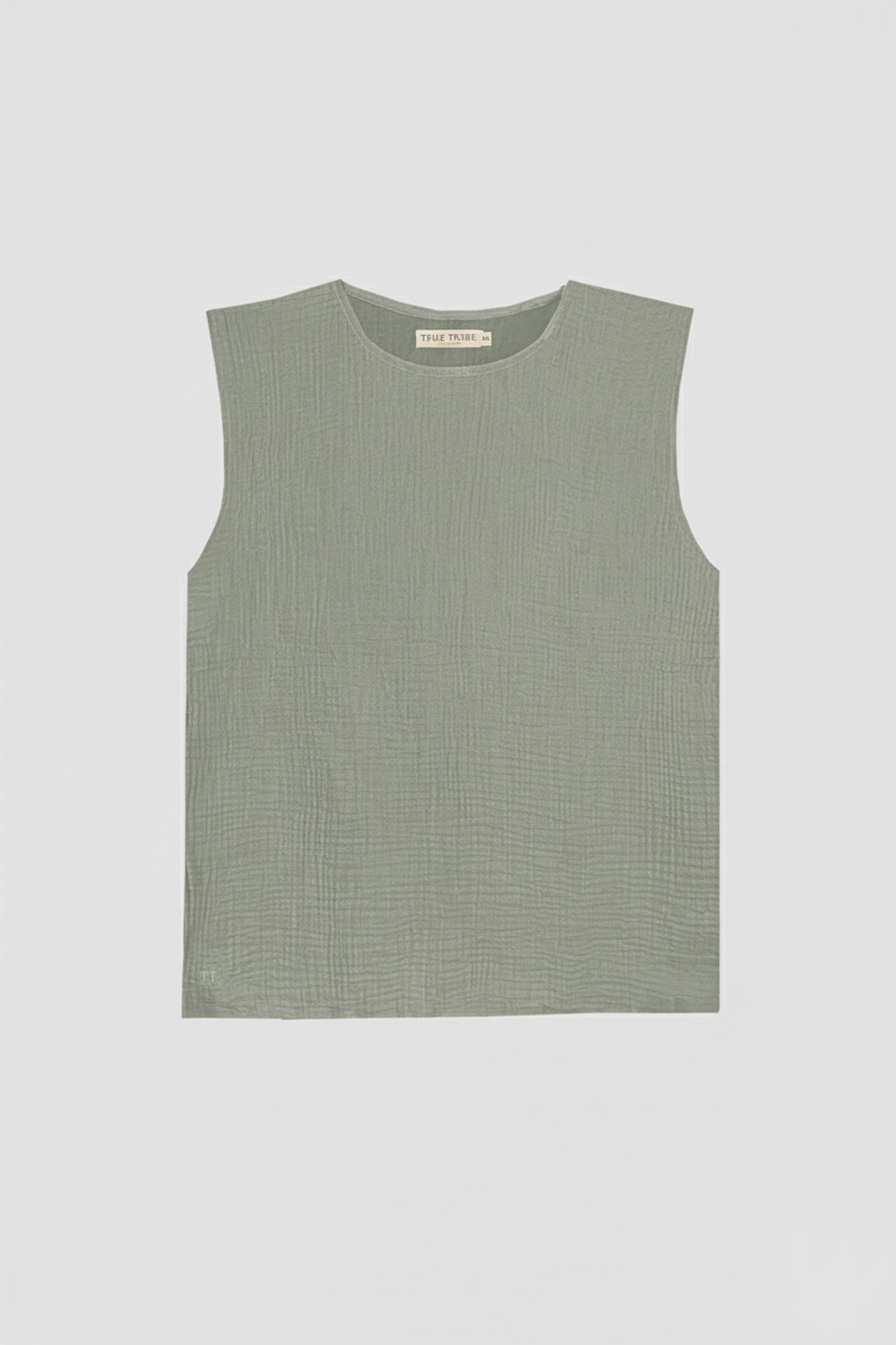 AngelWeave Khaki Gauze Sleeveless T-Shirt