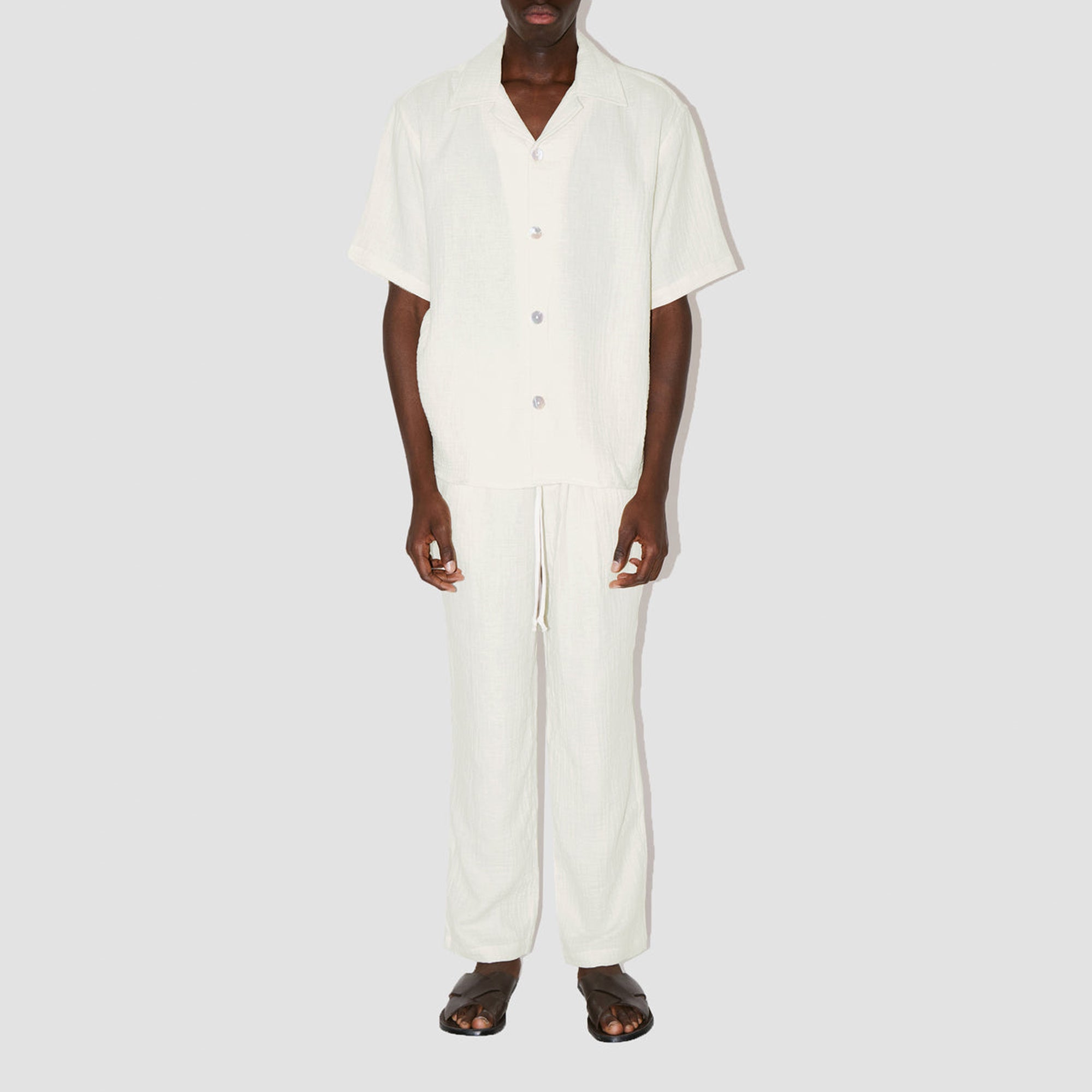 AngelWeave Ivory Gauze Resort Shirt