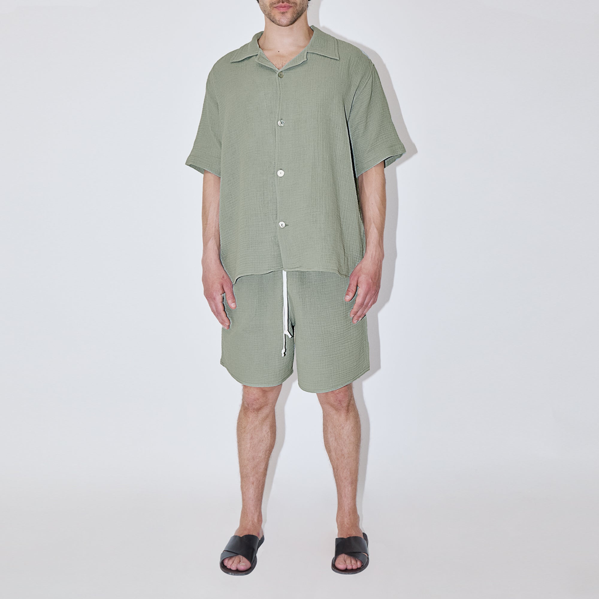 AngelWeave Khaki Gauze Resort Shirt