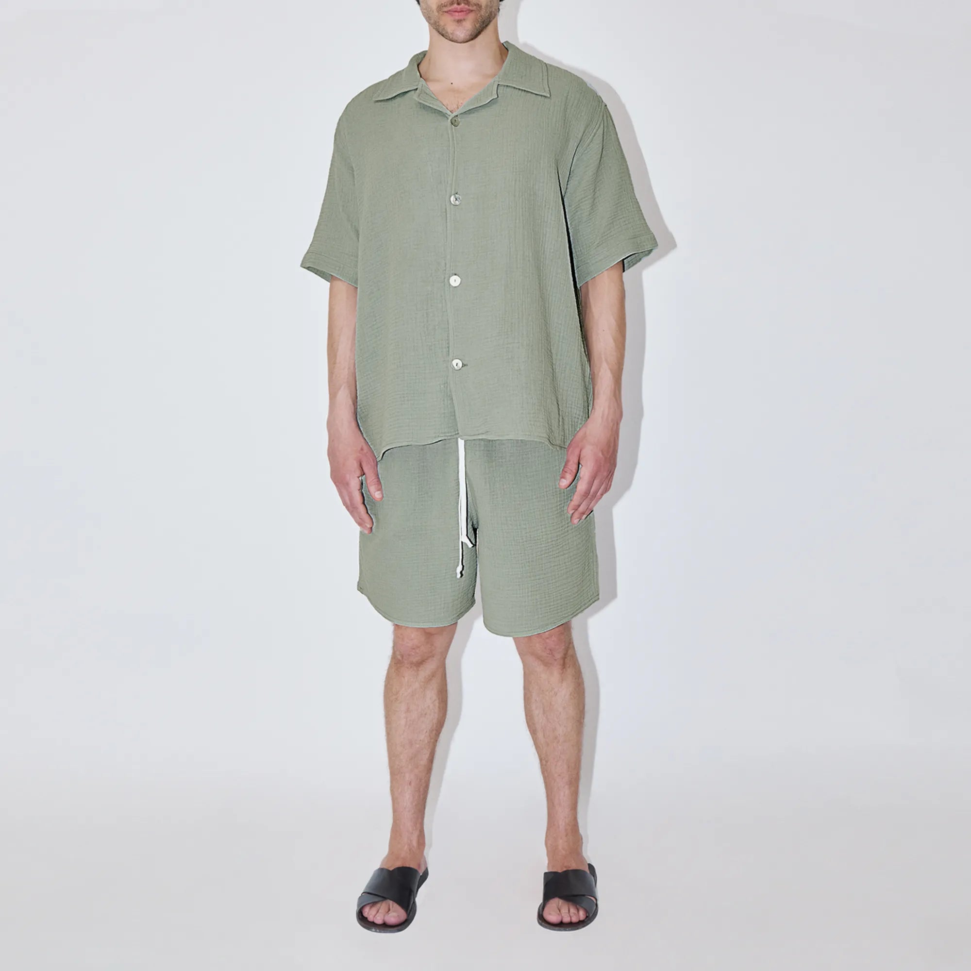 AngelWeave Khaki Gauze Resort Shirt