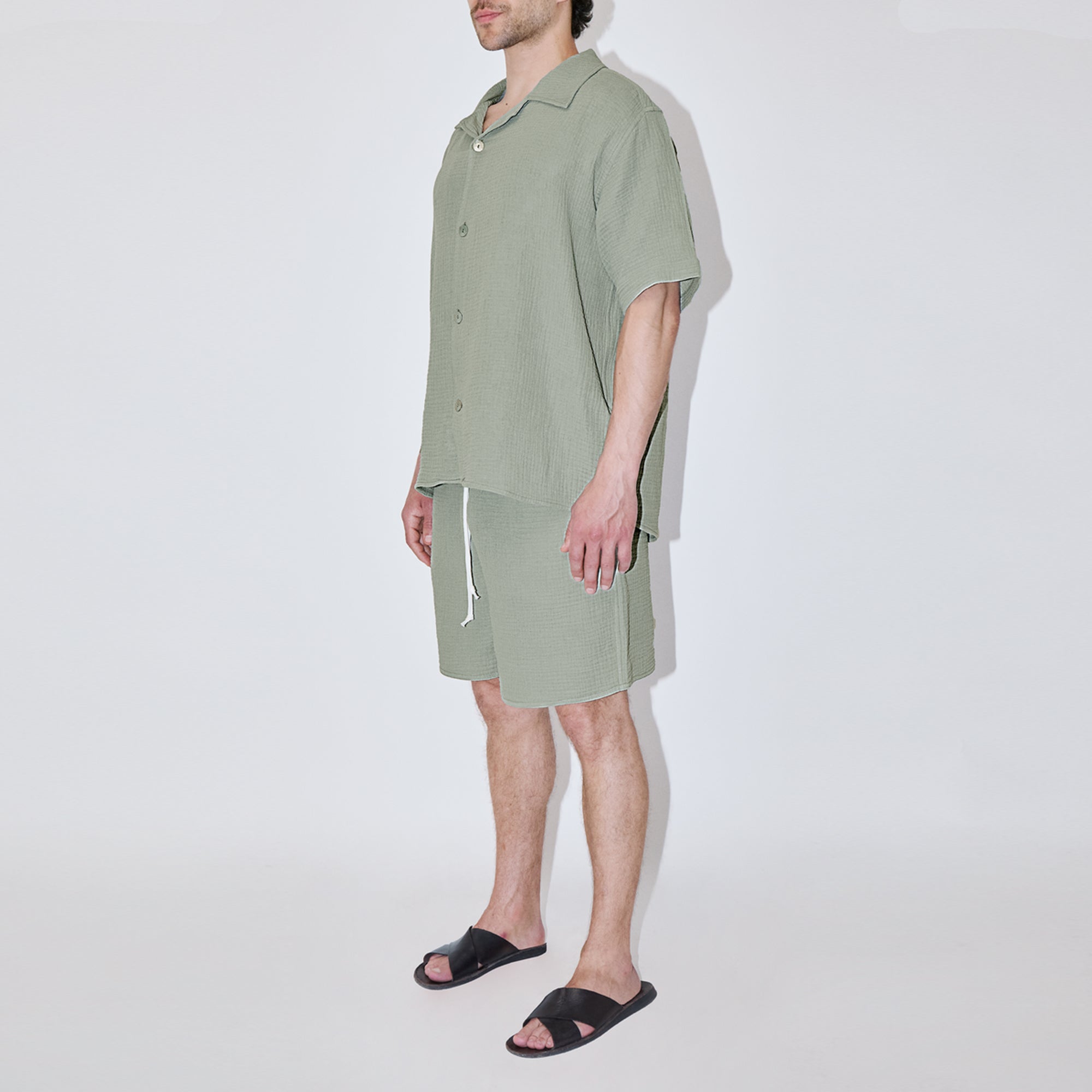 AngelWeave Khaki Gauze Resort Shirt