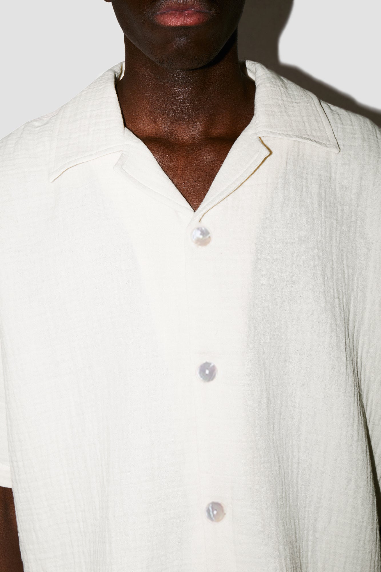 AngelWeave Ivory Gauze Resort Shirt