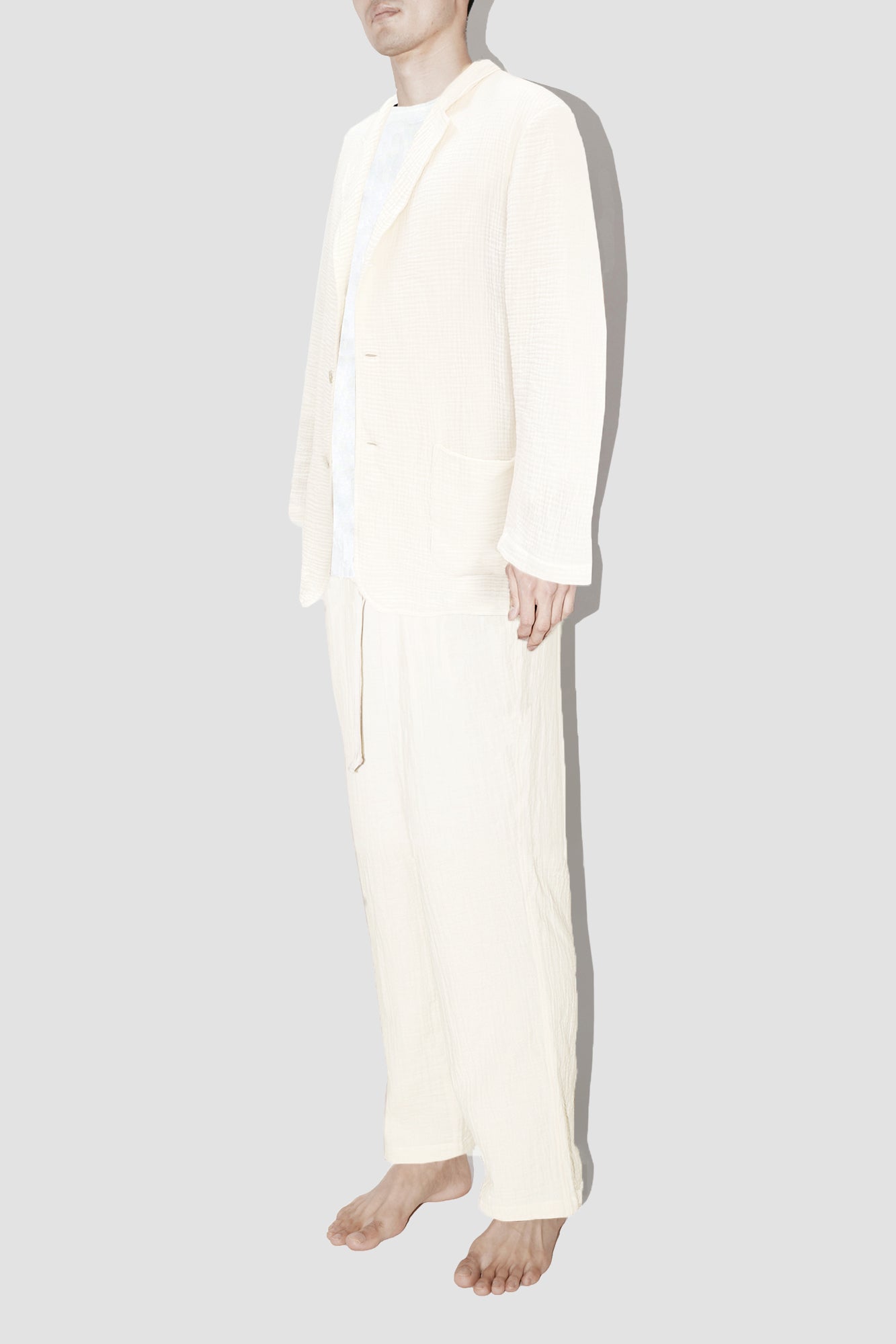 AngelWeave Ivory Gauze Light Suit Jacket