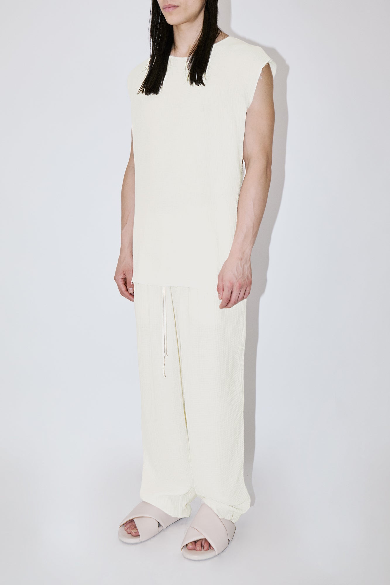 AngelWeave Ivory Gauze Sleeveless T-Shirt