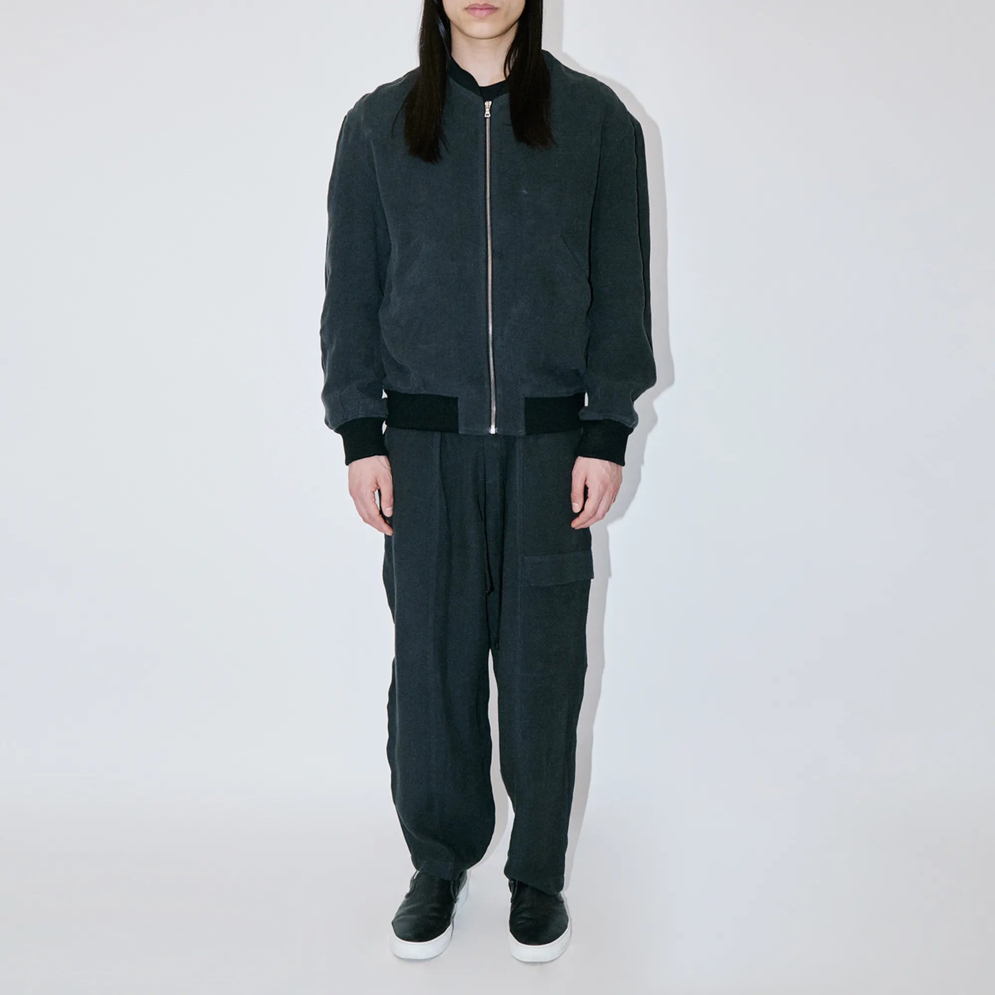 TerraLinen Black Bomber Jacket
