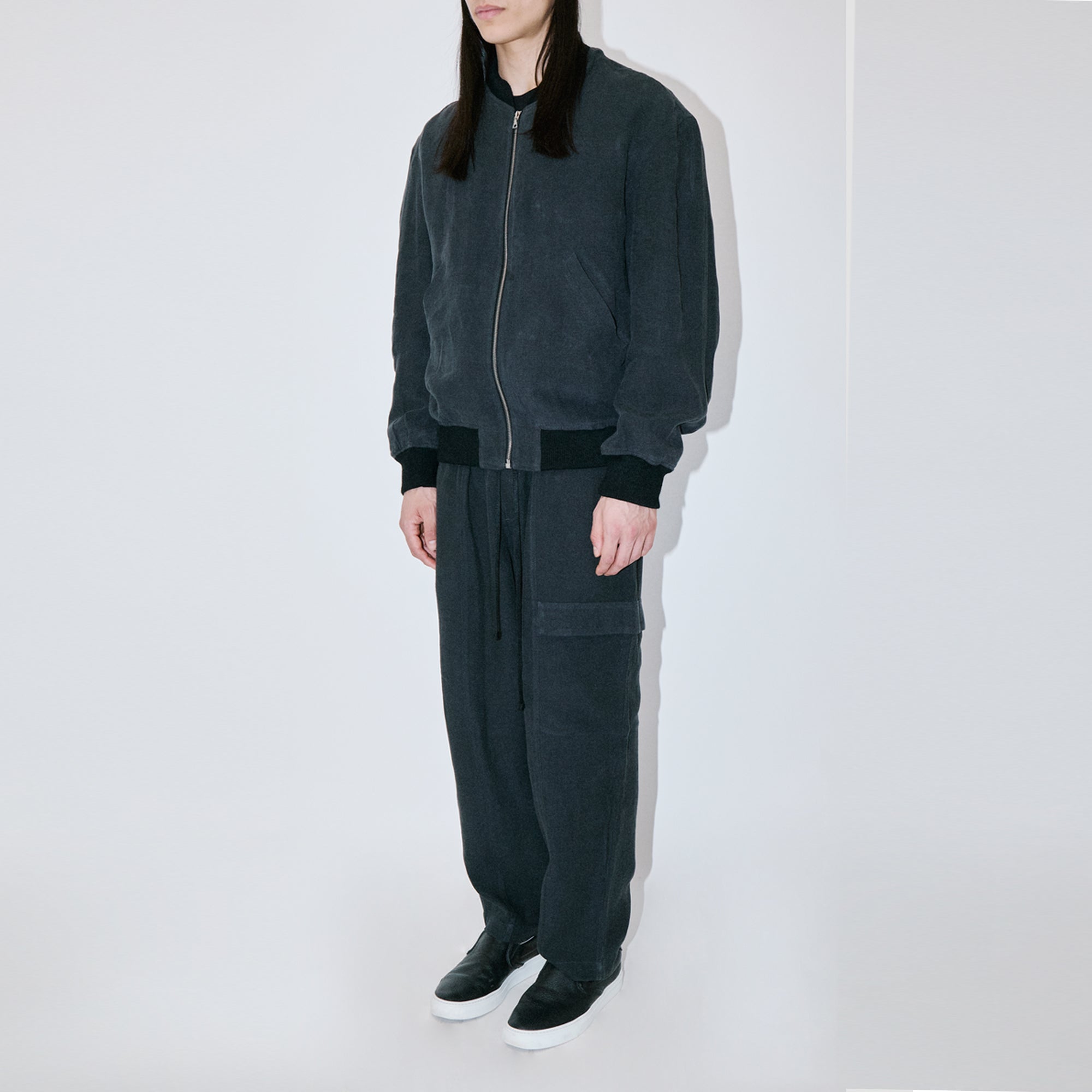 TerraLinen Black Bomber Jacket