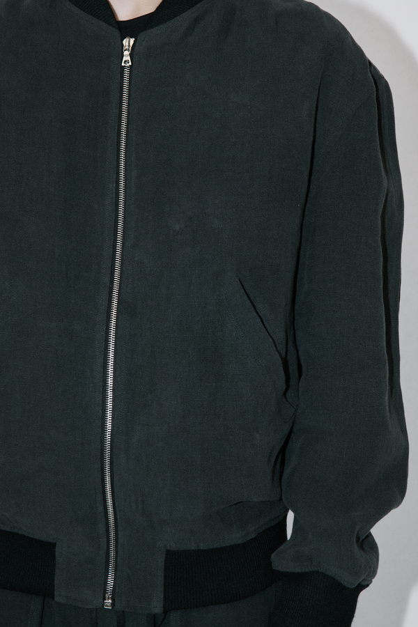 TerraLinen Black Bomber Jacket