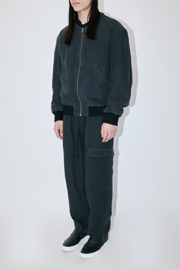 TerraLinen Black Bomber Jacket