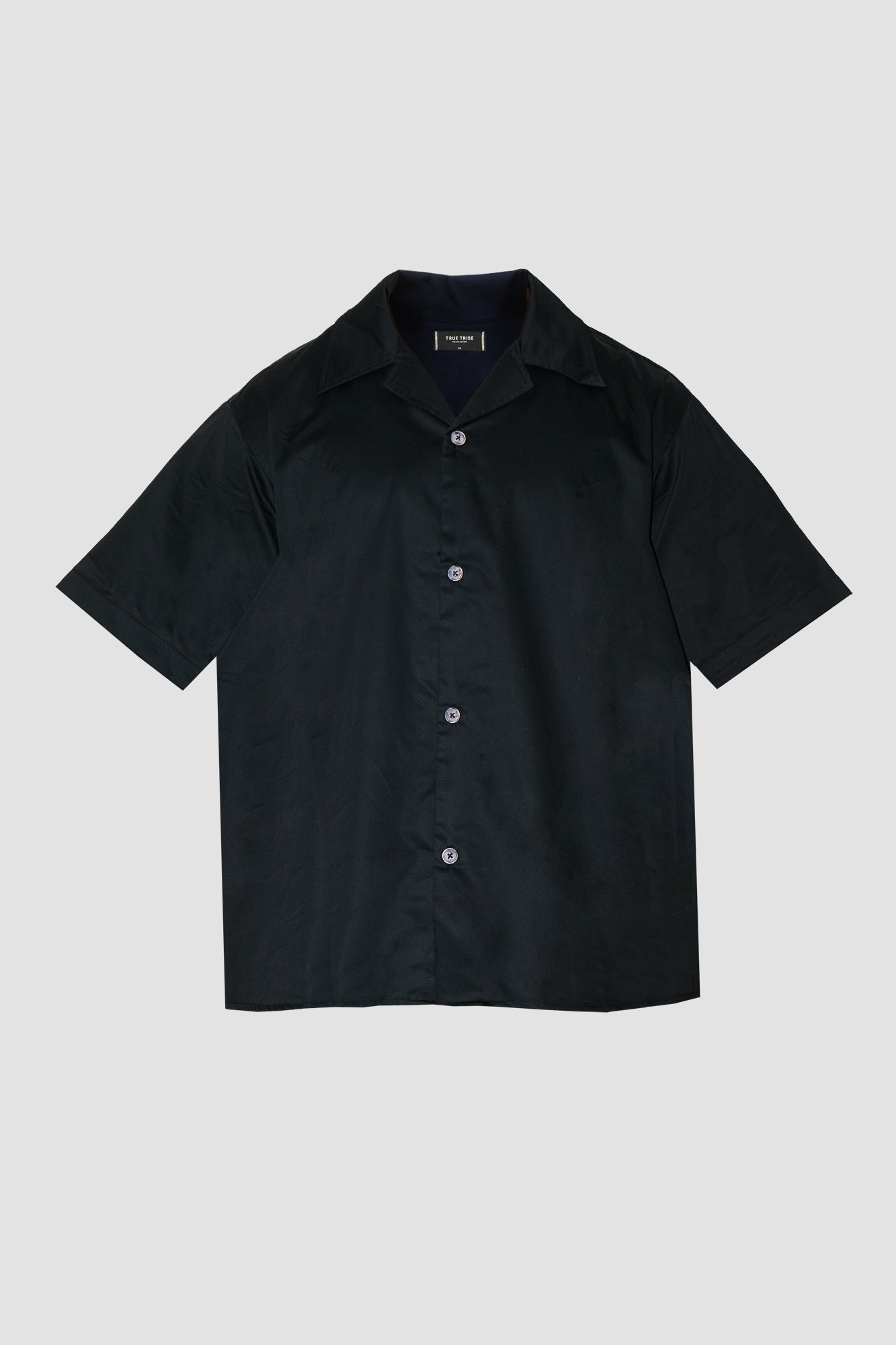 GizaFine Black Satin Resort Shirt