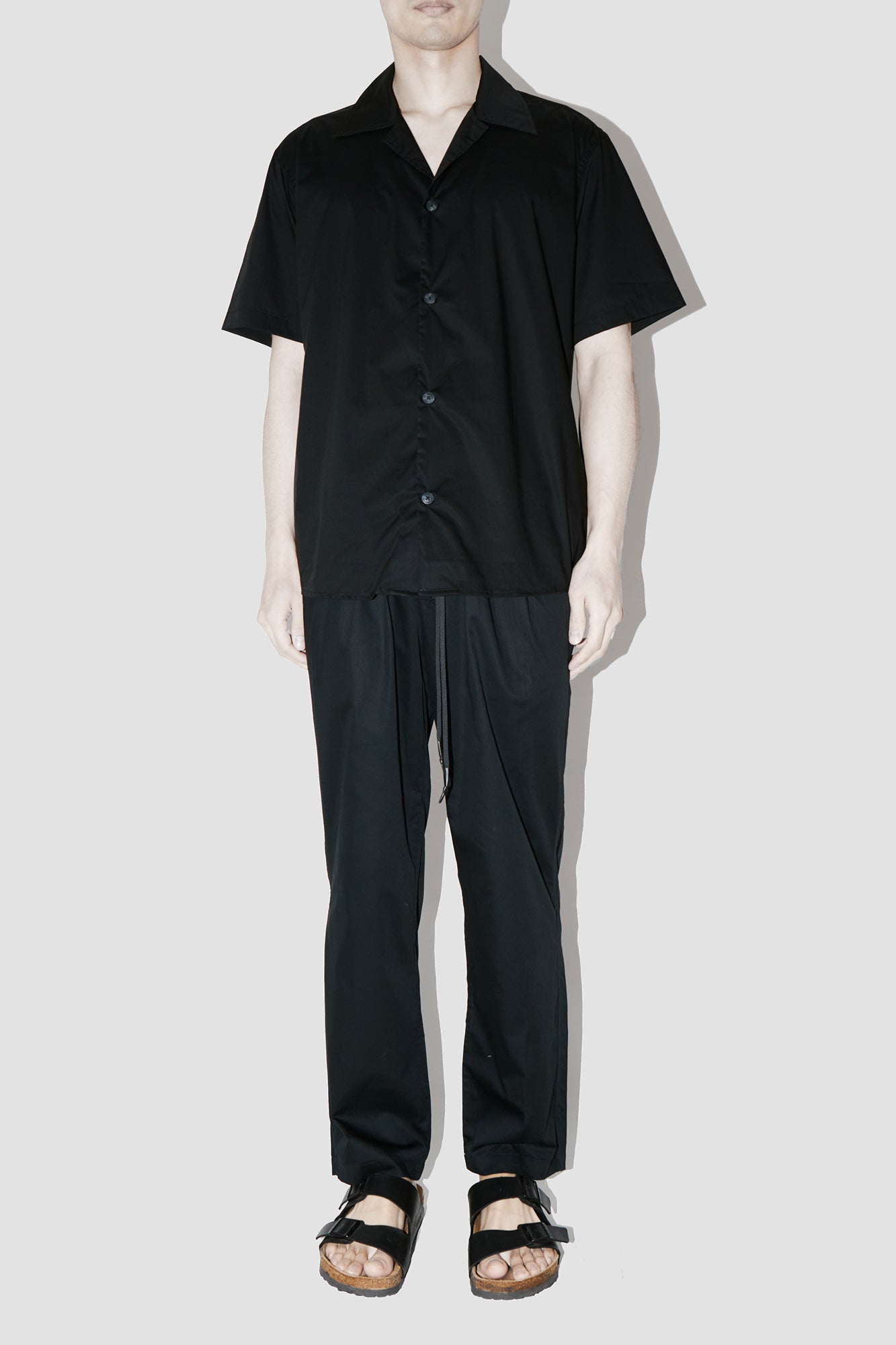 GizaFine Black Satin Resort Shirt