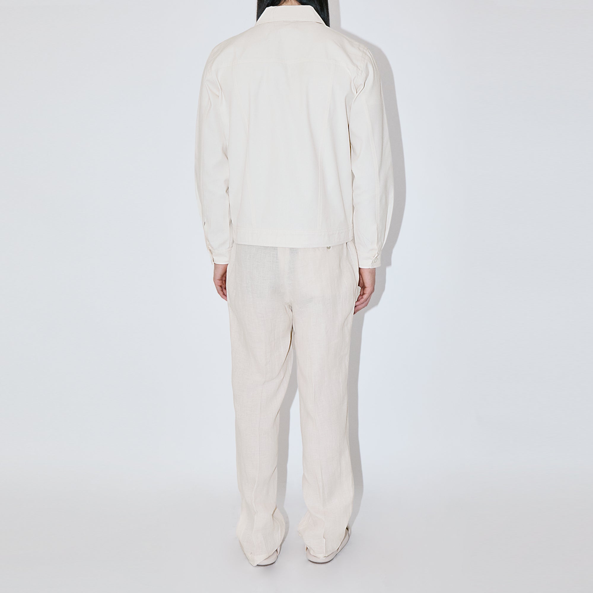 Ivory Canvas Denim Jacket