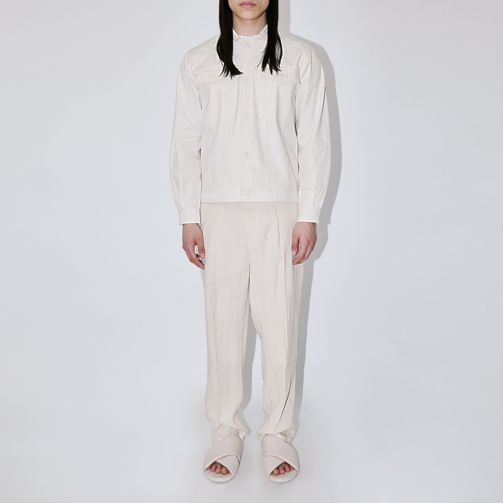 Ivory Canvas Denim Jacket