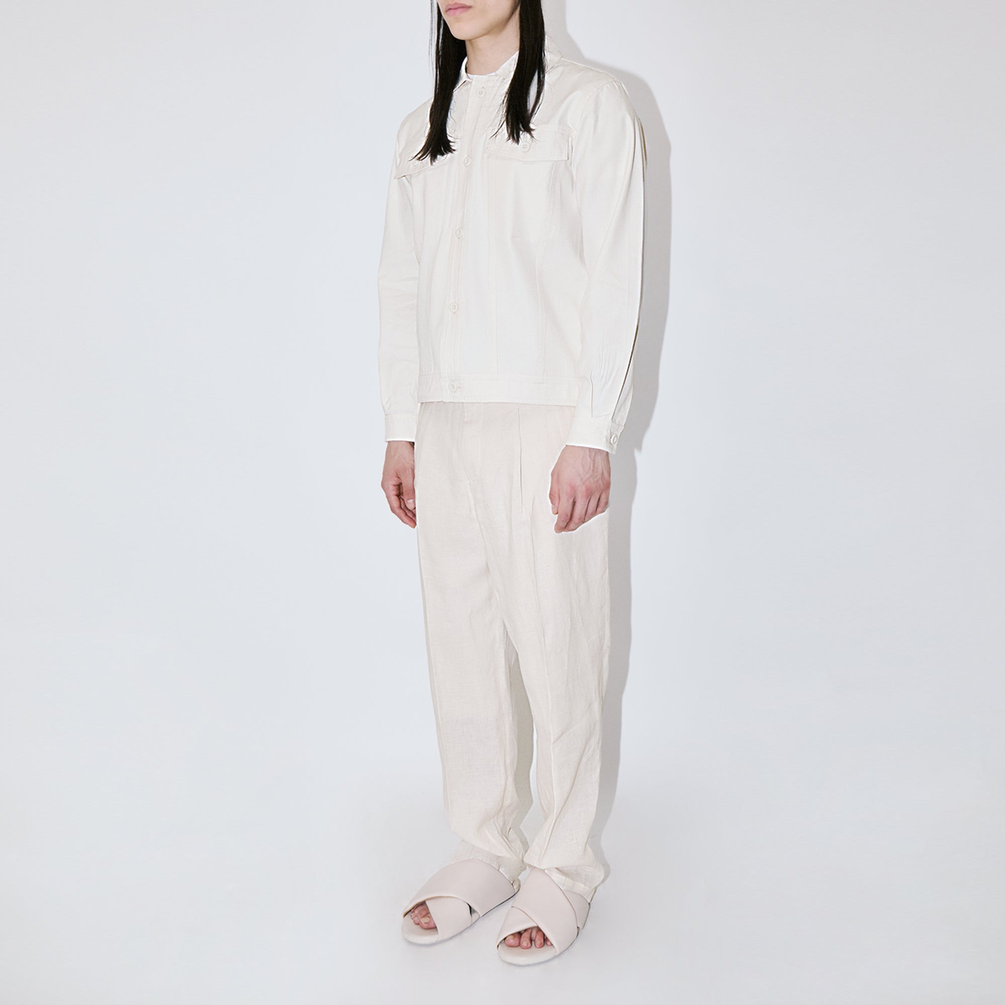 Ivory Canvas Denim Jacket