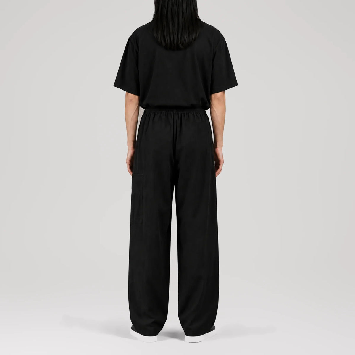 TerraLinen Black Cargo Pants, back view