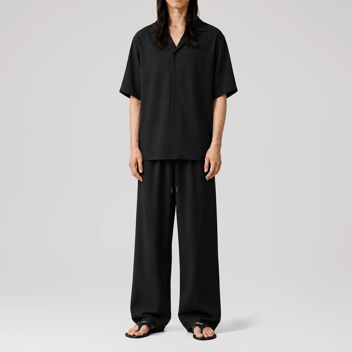 MicroTwill Black Resort Shirt, front view