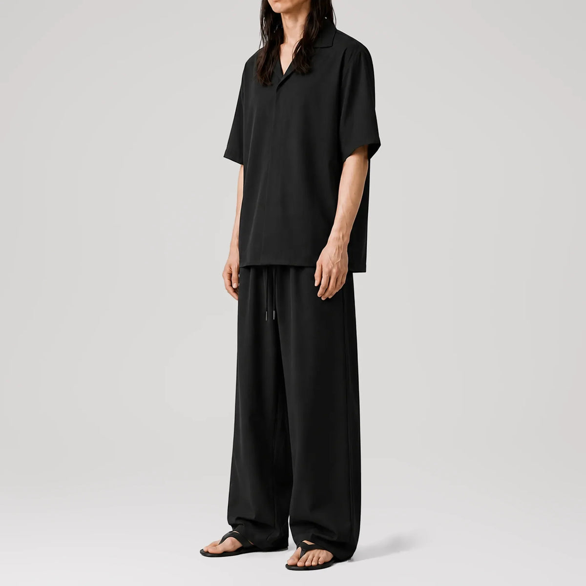 MicroTwill Black Resort Shirt, side view
