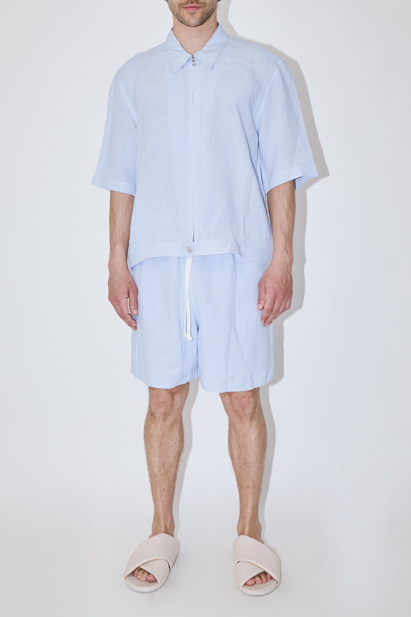 TerraLinen Sky Zip-Up Shirt