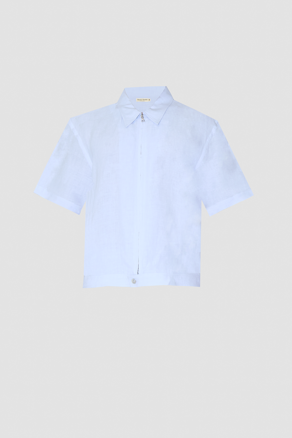 TerraLinen Sky Zip-Up Shirt