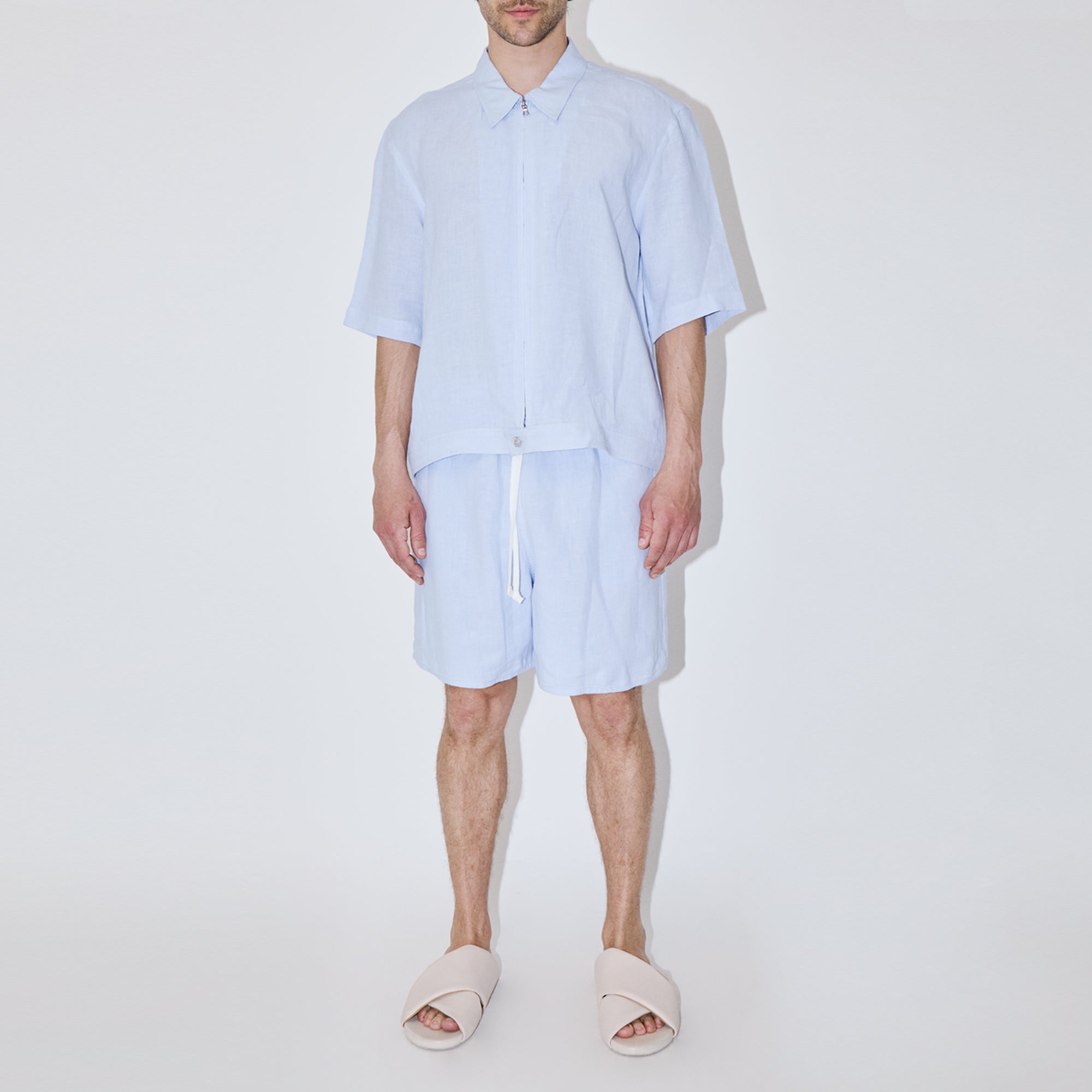 TerraLinen Sky Zip-Up Shirt