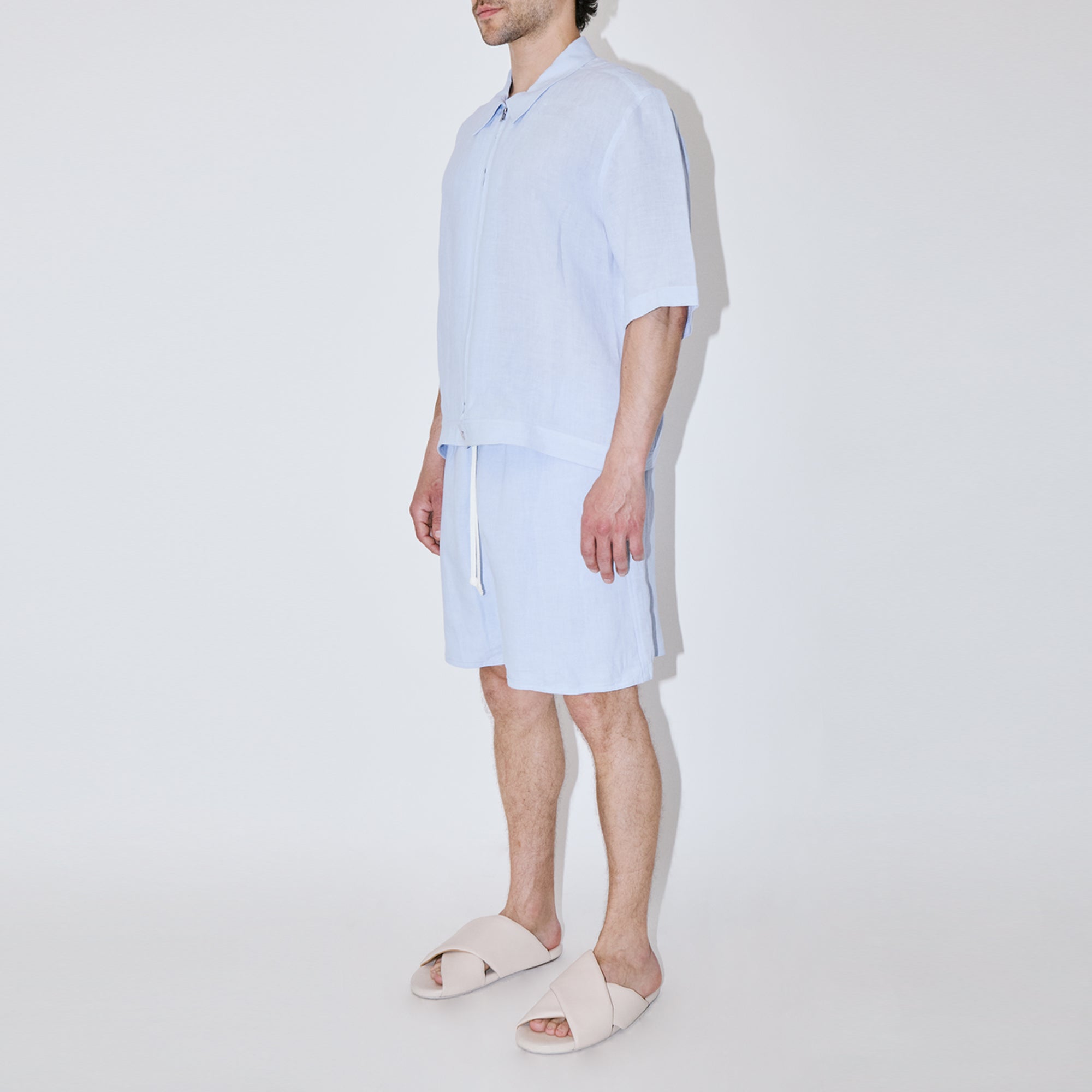 TerraLinen Sky Zip-Up Shirt