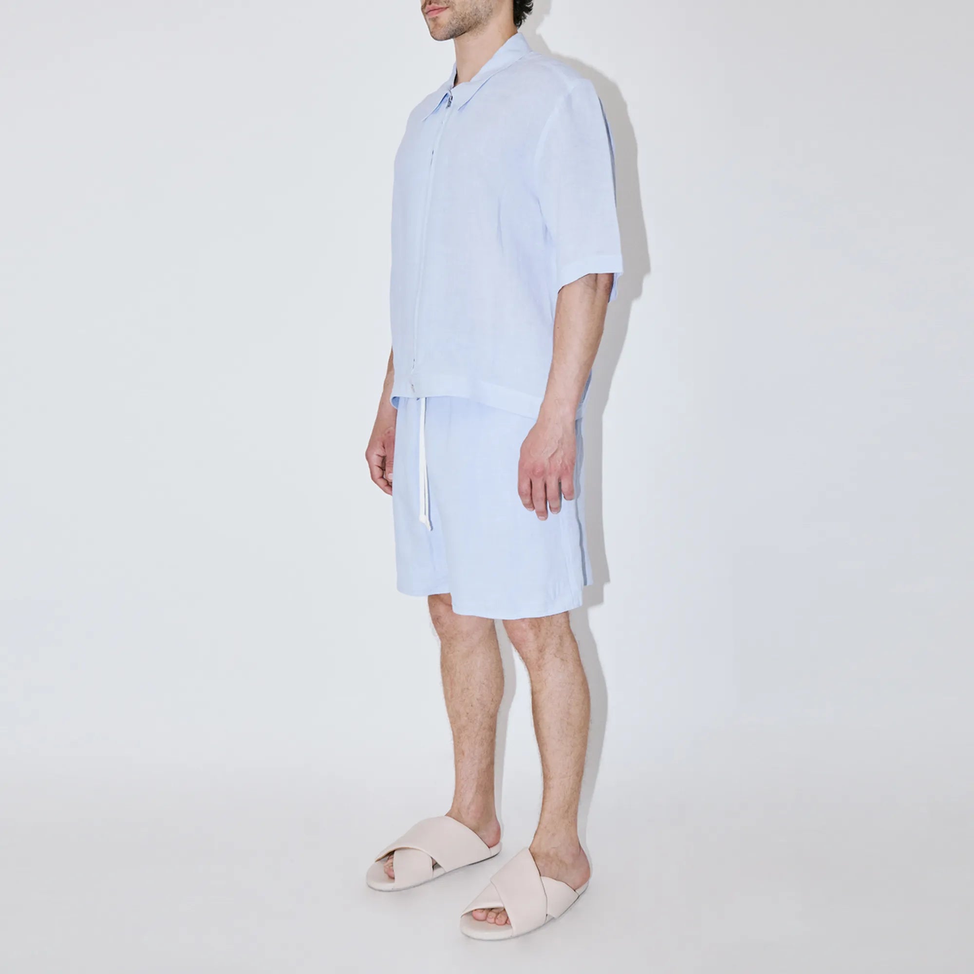 TerraLinen Sky Zip-Up Shirt