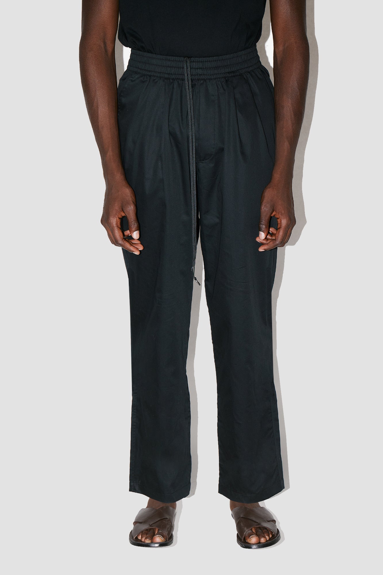 GizaFine Black Satin Lounge Pants