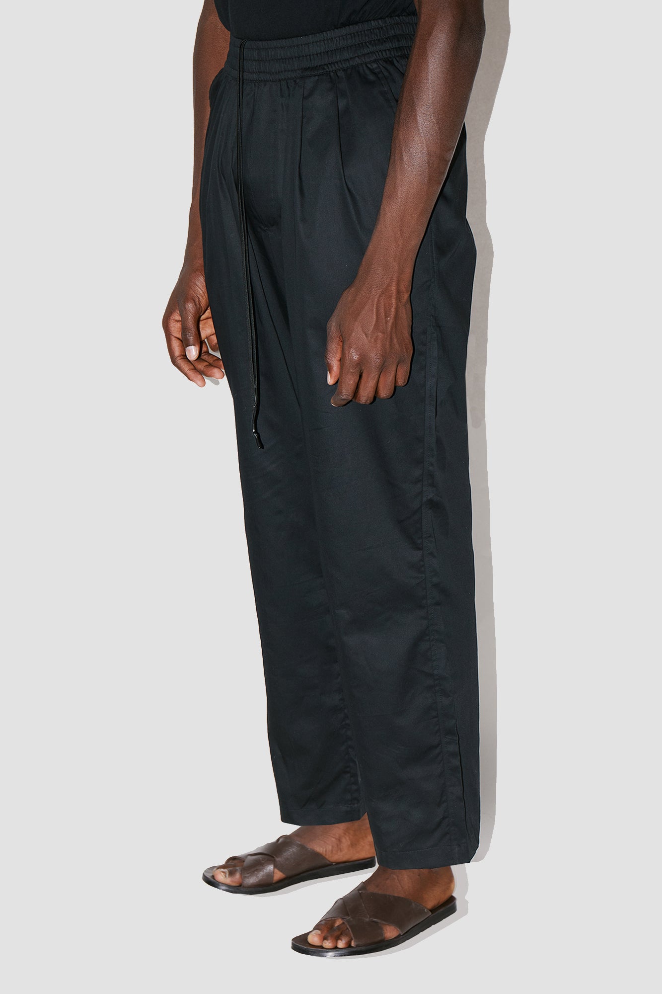 GizaFine Black Satin Lounge Pants